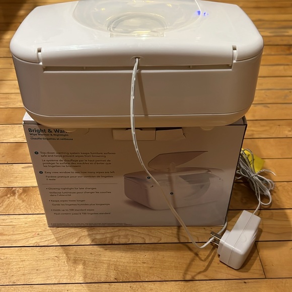 Munchkin Bright & Warm Glow Wipe Warmer - White - Like New With Box- Tested - Picture 4 of 4